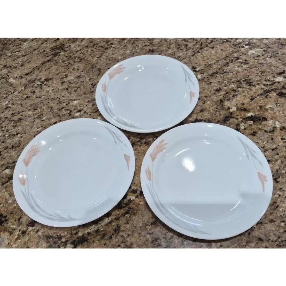 Corelle Floral Wisp Bread/Salad Plates (Set of 3) Vintage